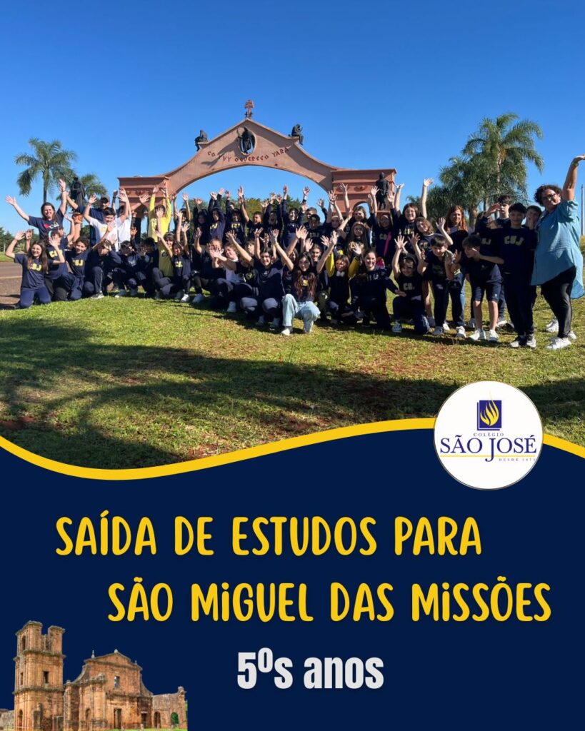 Saída de Estudos a São Miguel das Missões, com os alunos dos 5°s anos